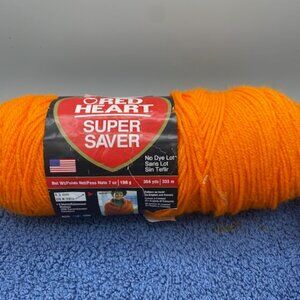 Red Heart Pumpkin Orange 7oz Skein Yarn.
